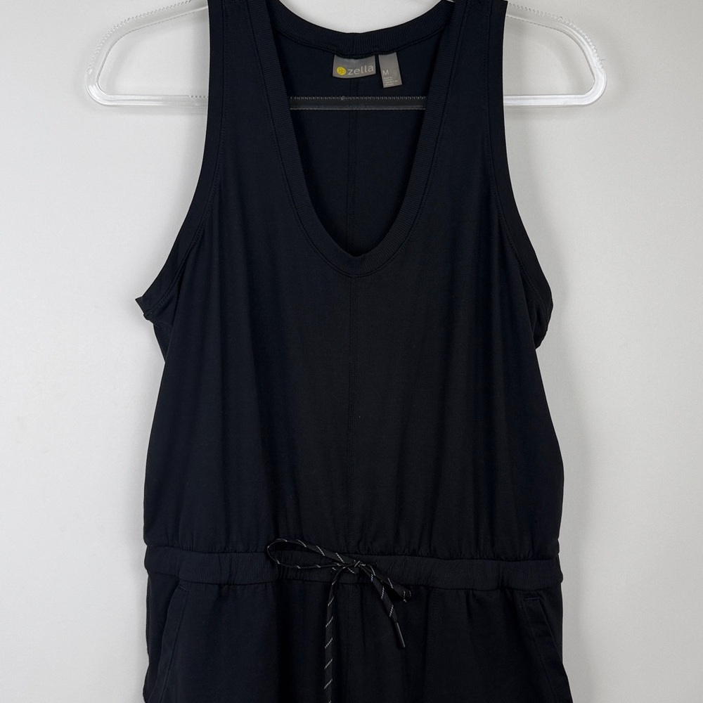 Zella Live In Jogger Black Sleeveless V-Neck Jumpsuit Size Medium - Picture 4 of 9